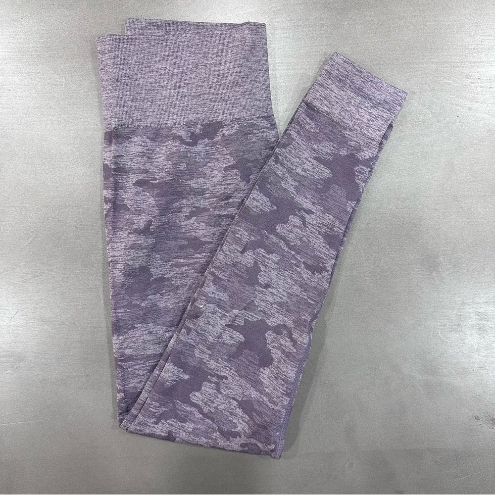 Gymshark Camo Seamless Leggings - Lavender Grey